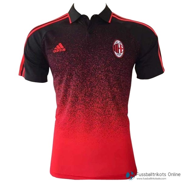 AC Milan Polo 2017-18 Schwarz Orange Fussballtrikots Günstig